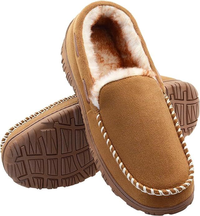 Vonair Mens Moccasin Slippers Indoor Outdoor Slip on Warm House Shoes Breathable Moccasins for Me... | Amazon (US)