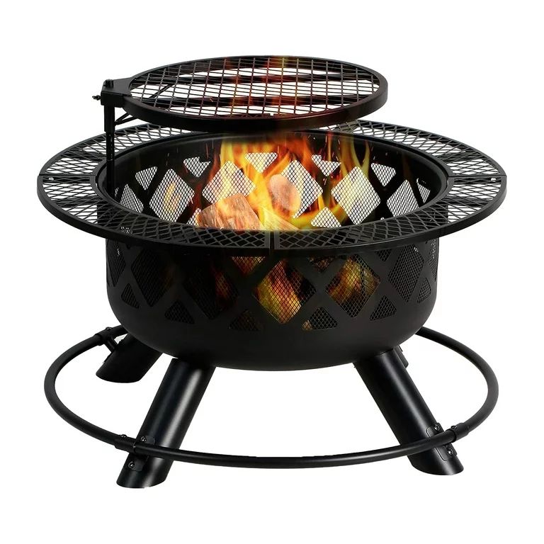 Four Seasons Courtyard Wood Burning Fire Pit Backyard Patio Fireplace | Walmart (US)