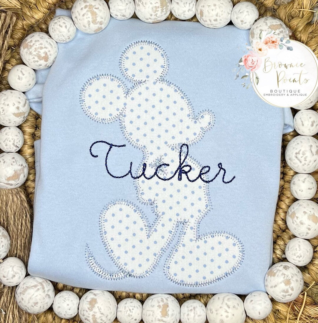 Magical Mouse Appliqué Light Blue Shirt, Disney Shirt, Tshirt, Romper, Bubble - Etsy | Etsy (US)