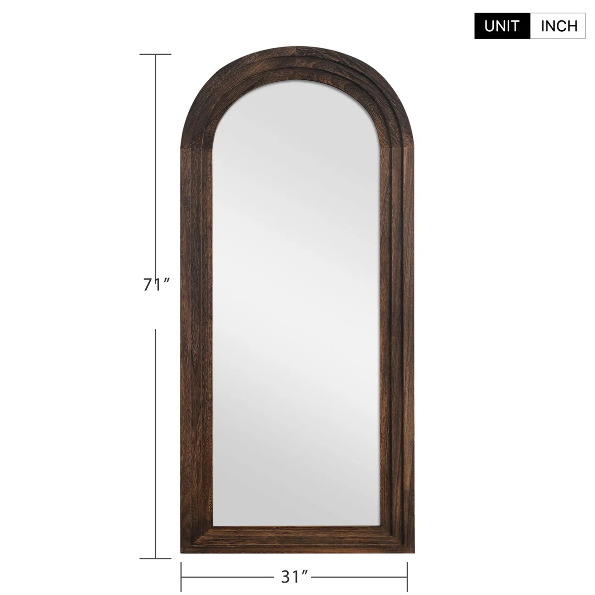 Dainah Arch Full Length Wall Mirror with Wood Frame | Wayfair North America