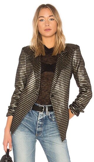RtA Iggy Lurex Blazer in Black Gold | Revolve Clothing (Global)