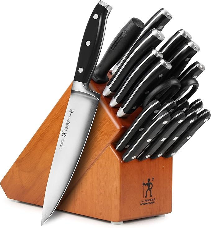 J.A. Henckels International Forged Premio 19-piece Knife Set with Cherry Block | Amazon (US)