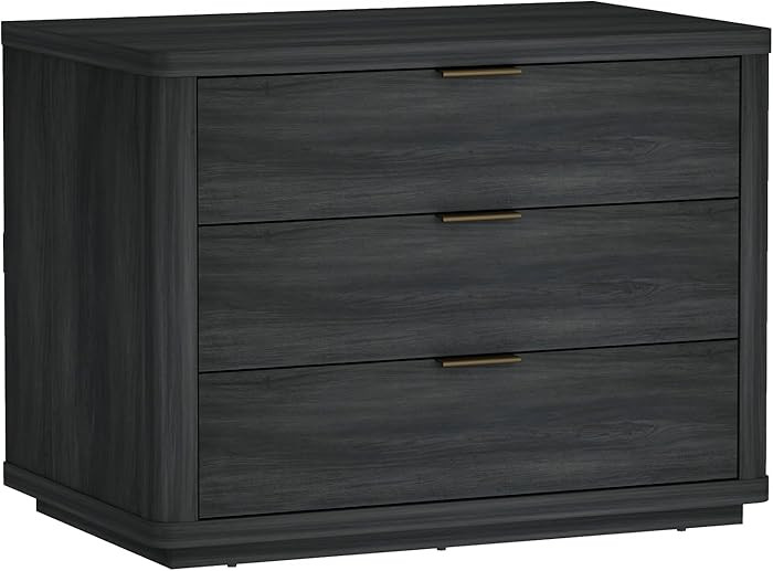 Manhattan Comfort Evelyn Modern Nightstand with Drawers, Minimalist Wood Bedside Table with Round... | Amazon (CA)