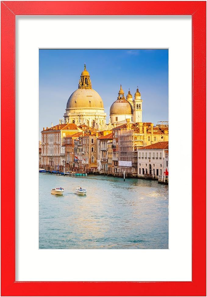 16x24 Picture Frame Red Solid Wood Photo Frames Display Pictures 12x18 with Mat or 16x24 Without ... | Amazon (US)