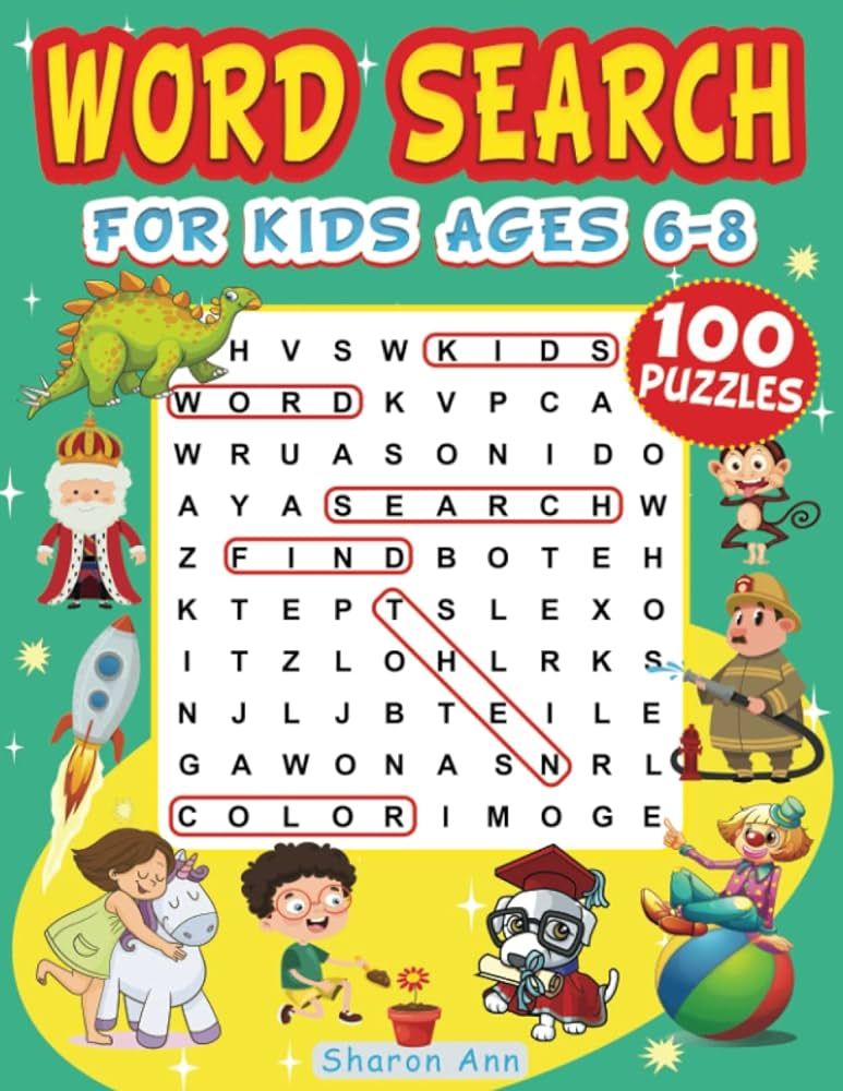 Word Search for Kids Ages 6-8: 100 Large Print Word Search Puzzles. Search,find then color the il... | Amazon (US)