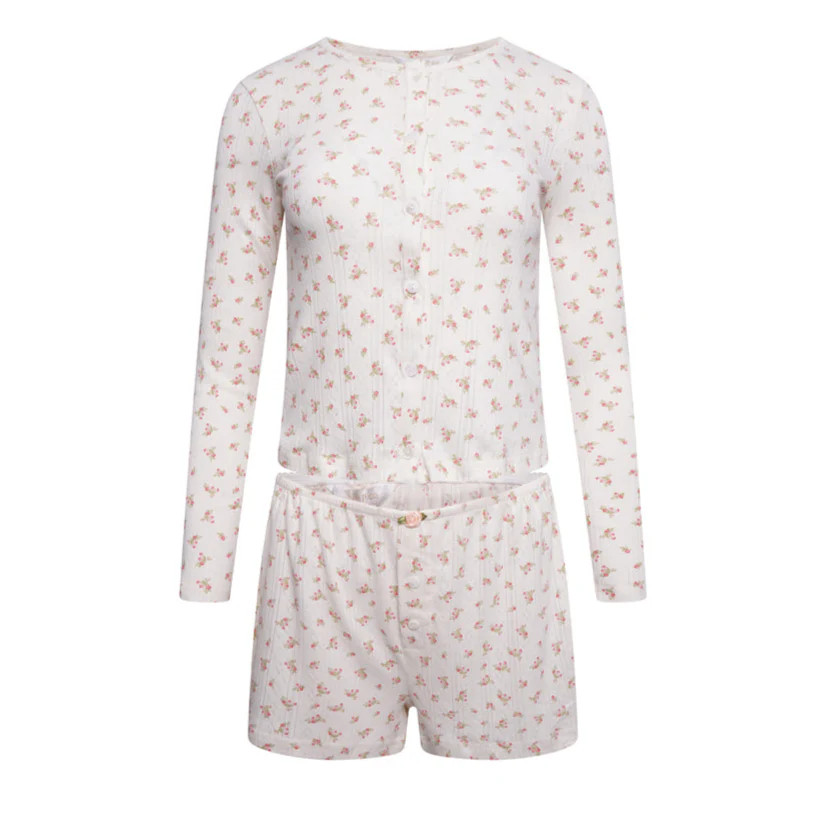 Pointelle Cardigan and Short Set- Rose | The NAP Co