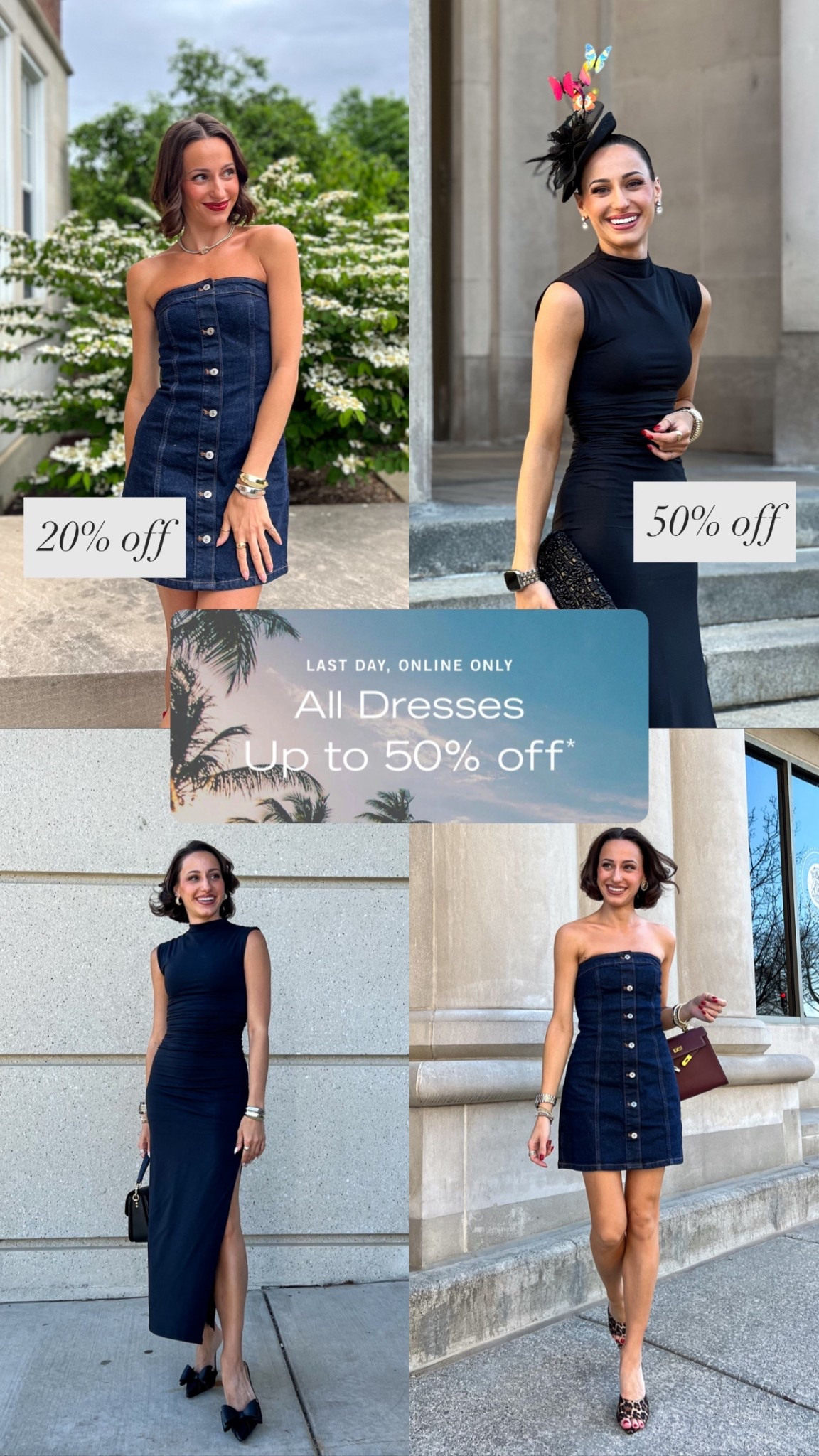 Denim mini dress runs big, size down if you’re in between sizes (wearing a xxs regular)
Black maxi dress runs big, size down if you’re in between sizes (wearing an xxs but wish I did a xxs petite)

#LTKSaleAlert #LTKSummerEdit #LTKFindsUnder100