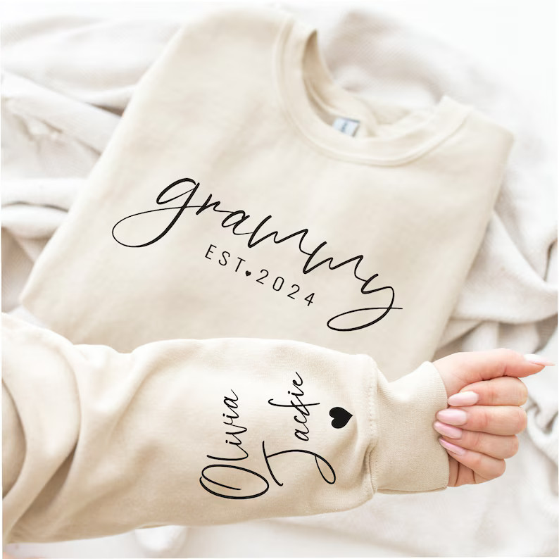 Custom Grammy Sweatshirt With Children Name on Sleeve, Grammy Sweatshirt, Gift for Mom, Mothers D... | Etsy (US)
