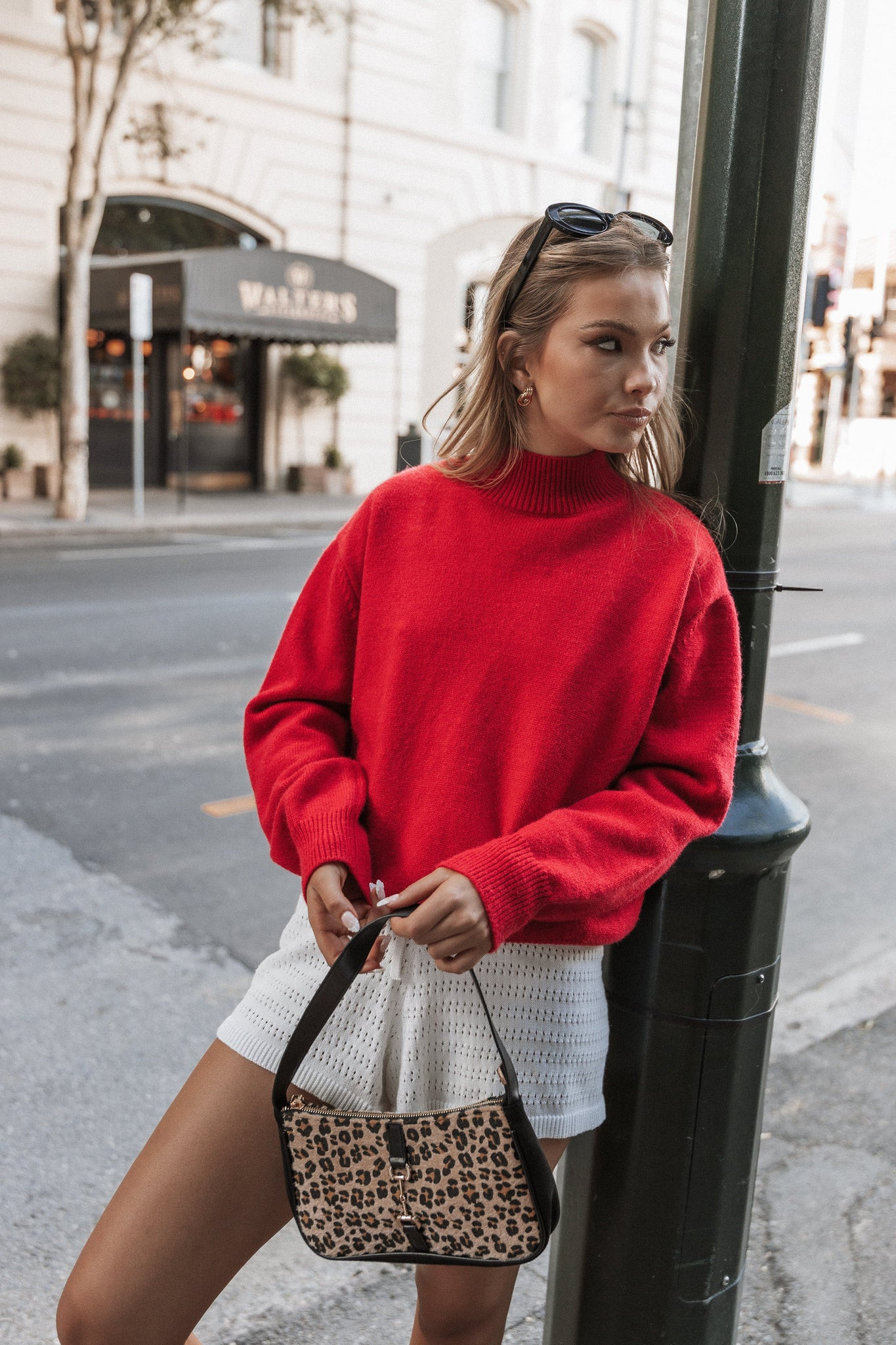 Luda Mockneck Knit Sweater - Red | Petal & Pup (US)