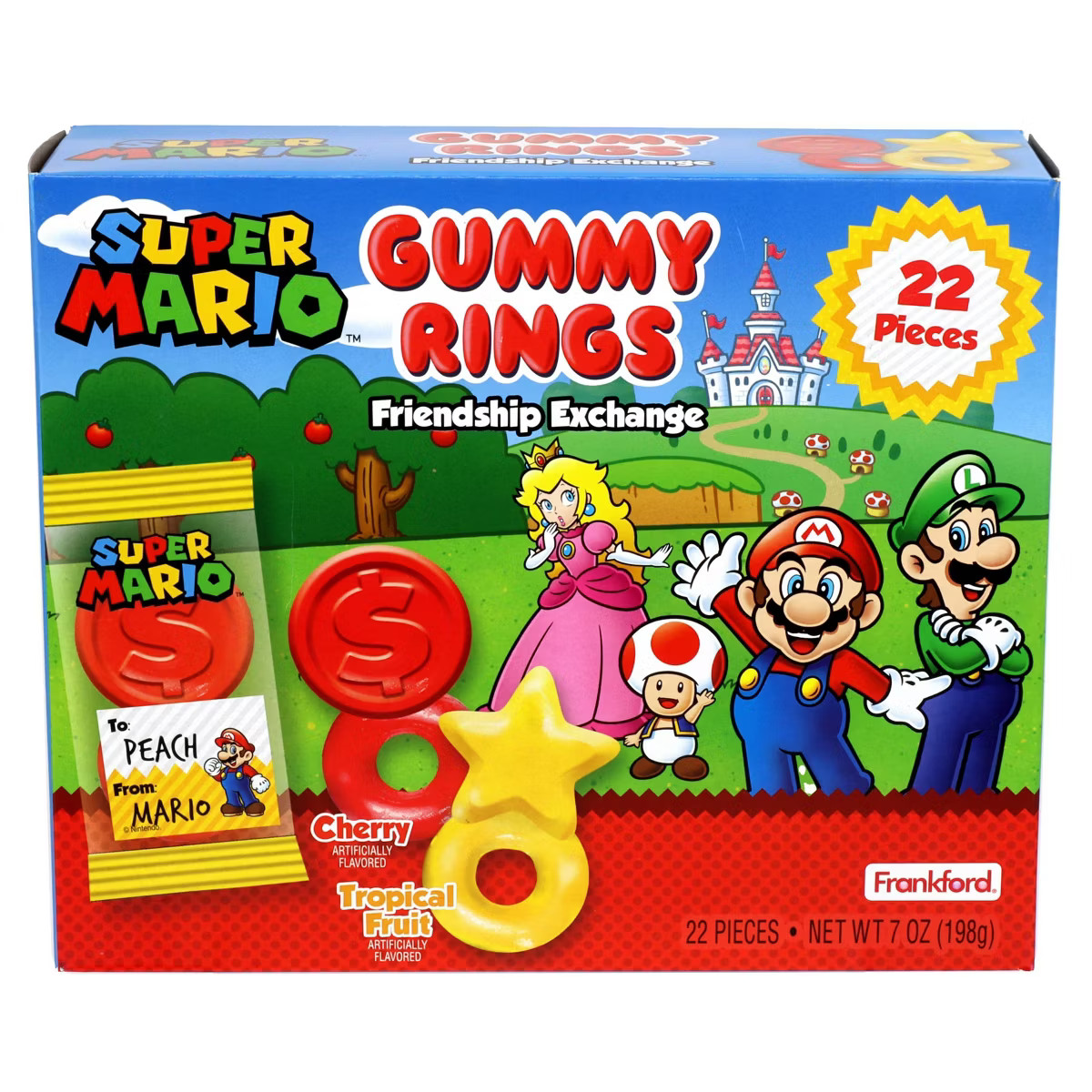 Super Mario Valentine's Gummy Ring Friendship Exchange - 22ct/7oz | Target