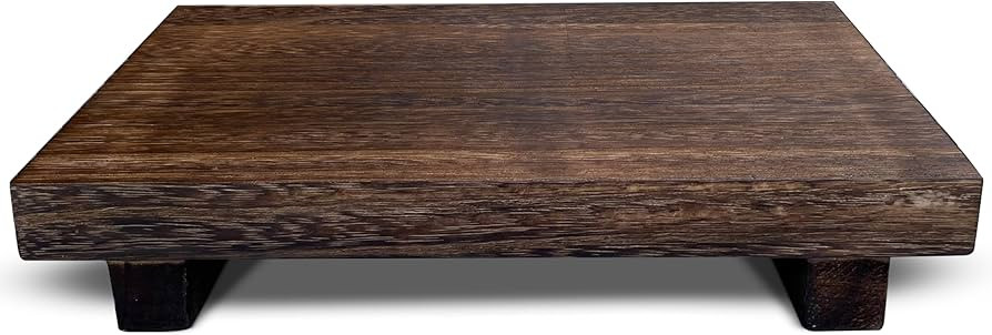 Wood Riser for Decor - Rustic Pedestal Stand - Handmade Small Wood Tray - Soap Tray for Kitchen S... | Amazon (US)