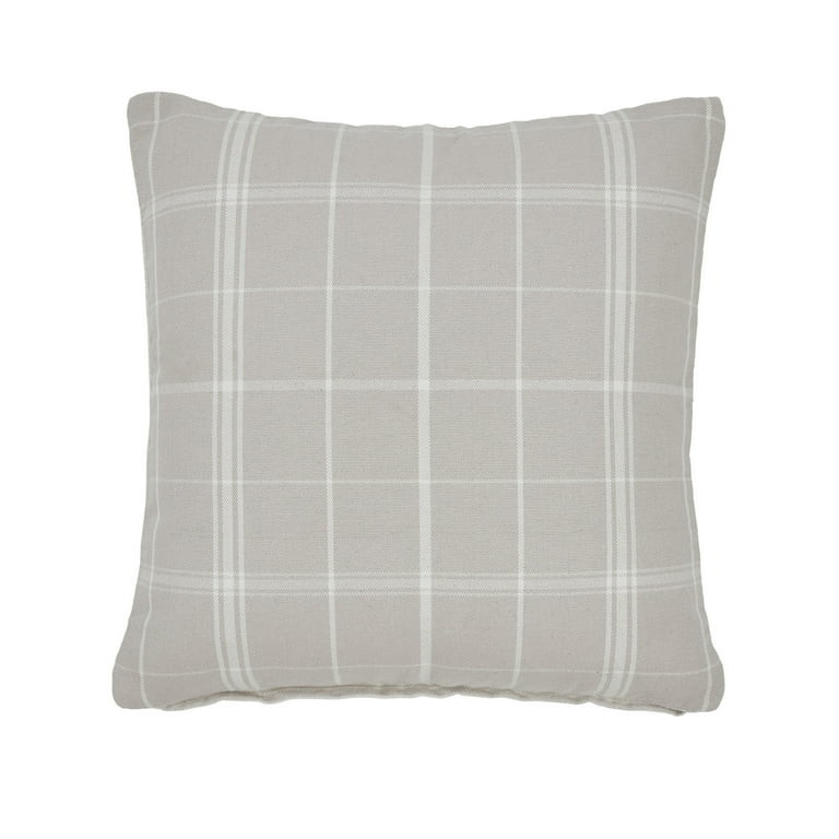 My Texas House Stafford Woven Reversible Square Decorative Pillow Cover, 20" x 20", Taupe/White | Walmart (US)