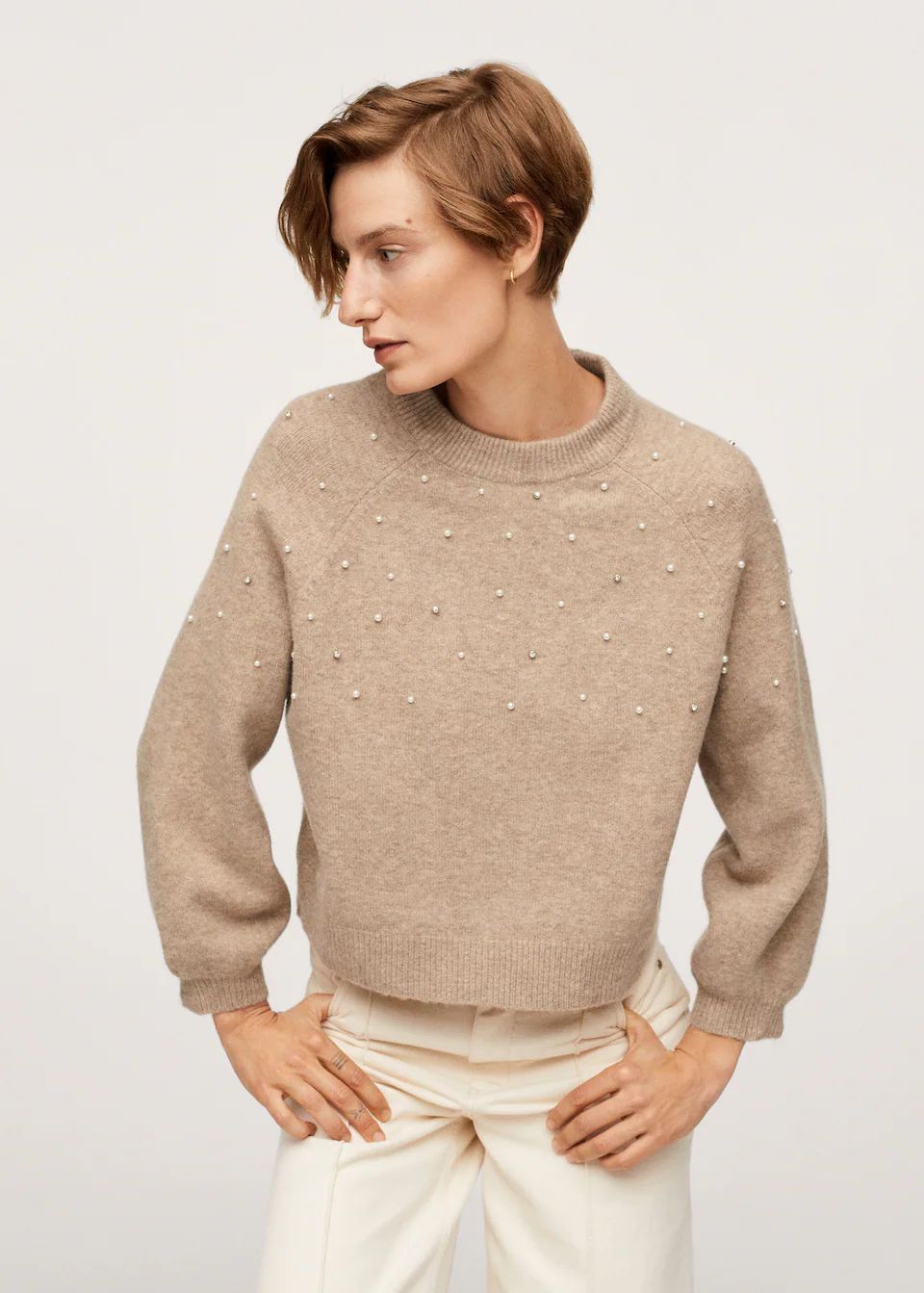 Pearls knitted sweater | MANGO (US)