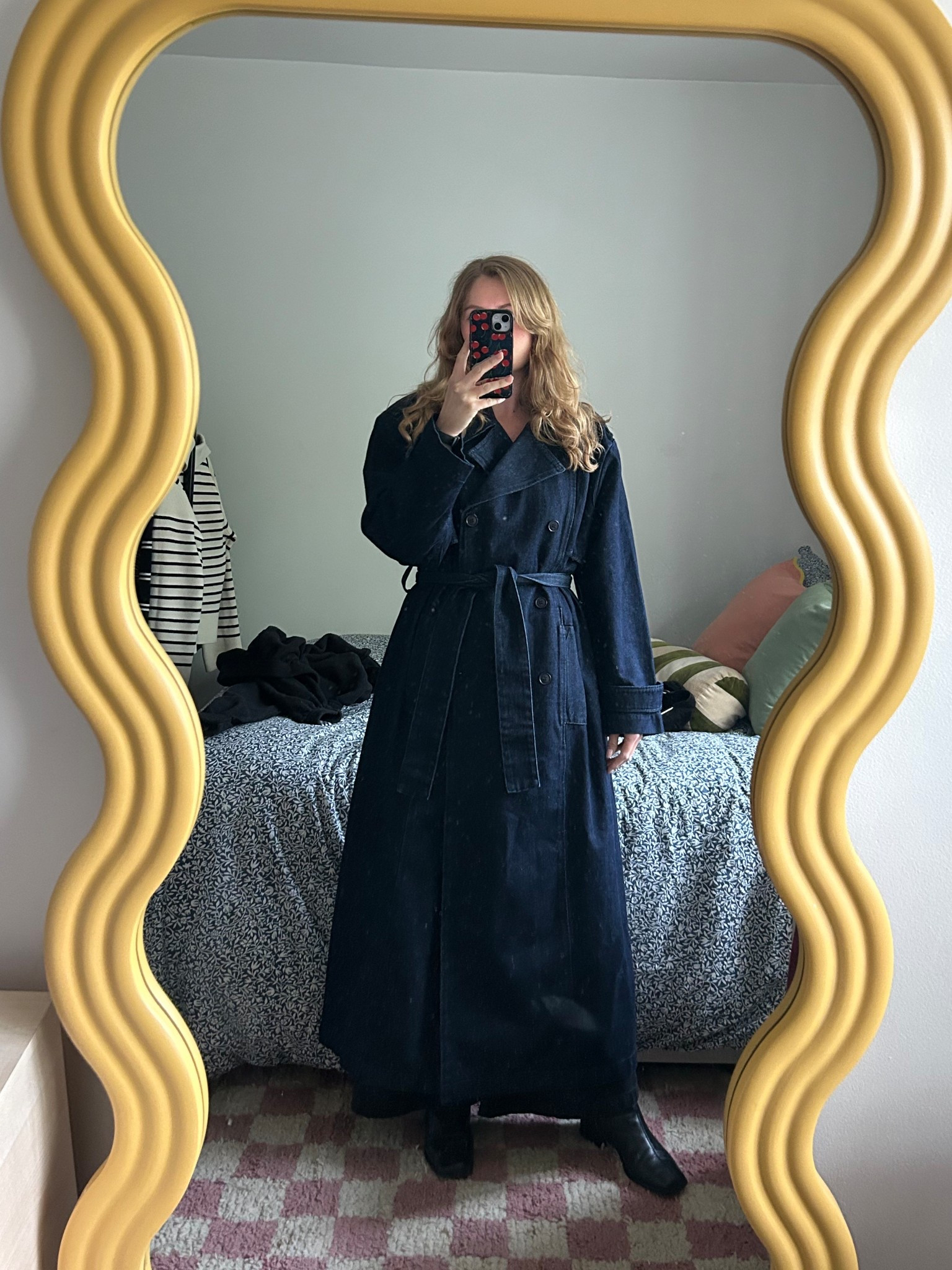 Realistic spring outfit 😂 Frankie shop denim trench coat, denim flare jeans, black boots

#LTKuk #LTKspring #LTKluxury