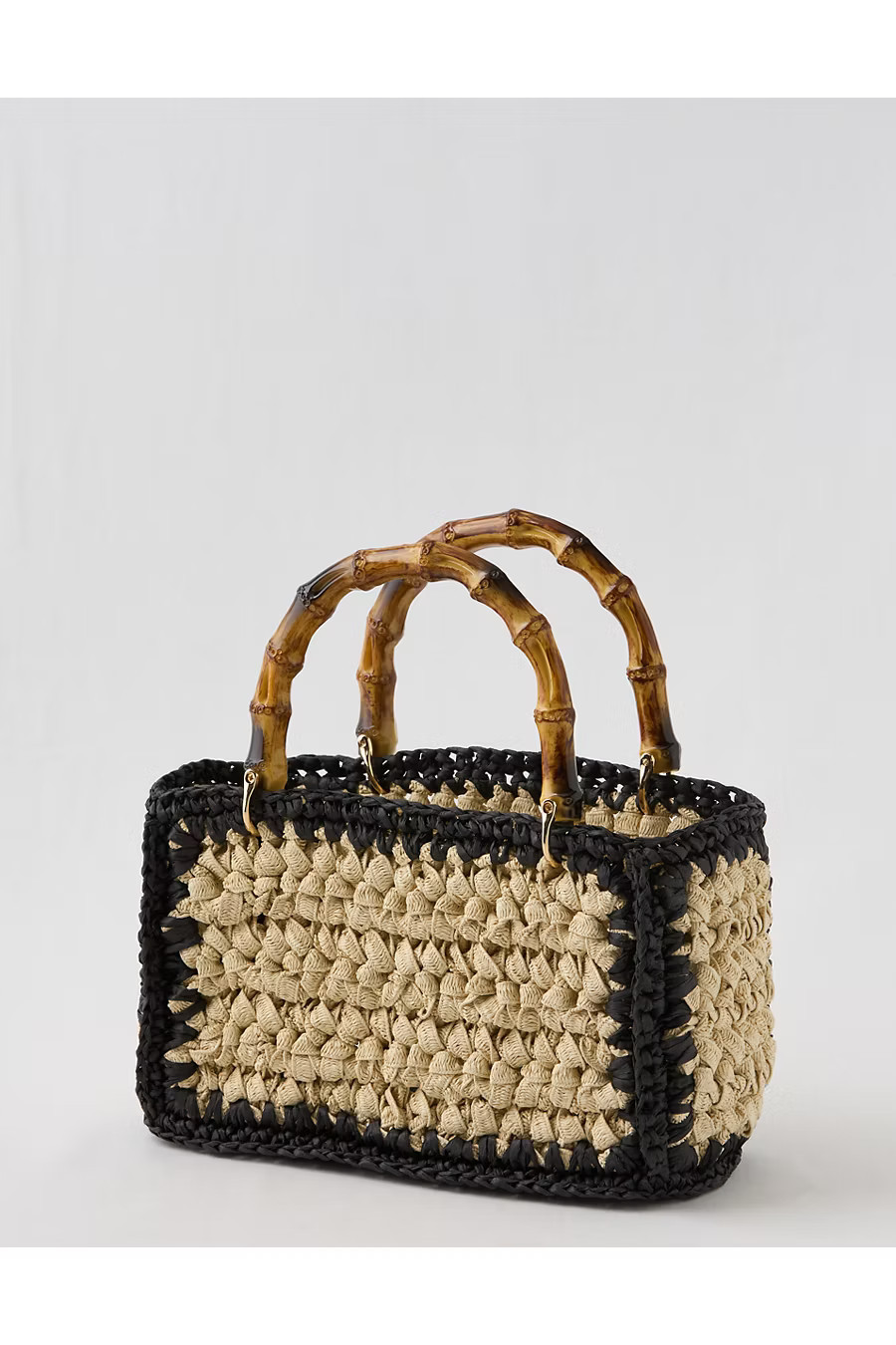 Aerie Straw Trim Crochet Mini Bag Women's Natural One Size | Aerie