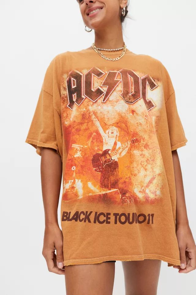 AC/DC Black Ice Tour T-Shirt Dress | Urban Outfitters (US and RoW)