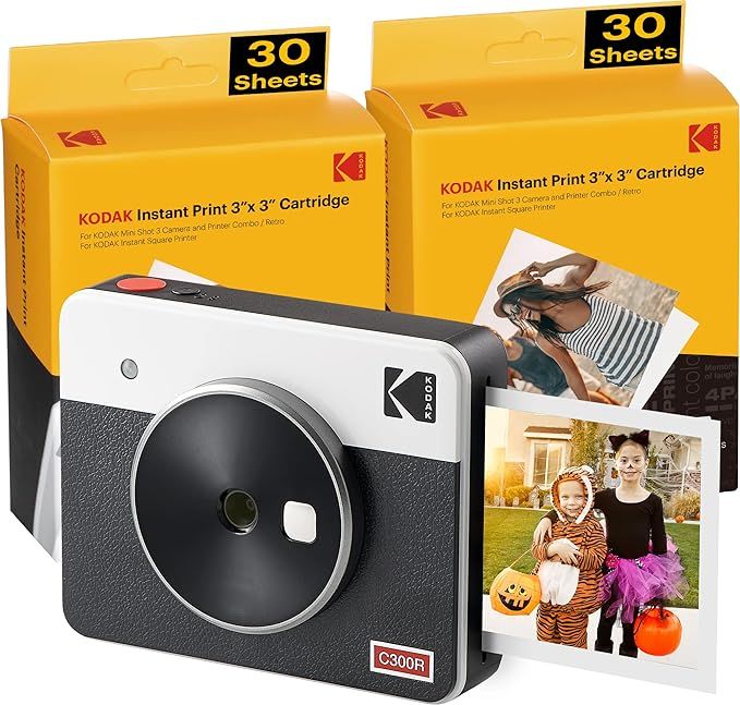 Amazon.com: Kodak Mini Shot 3 Retro (60 Sheets) 3x3 2-in-1 Portable Wireless Instant Camera & Pho... | Amazon (US)