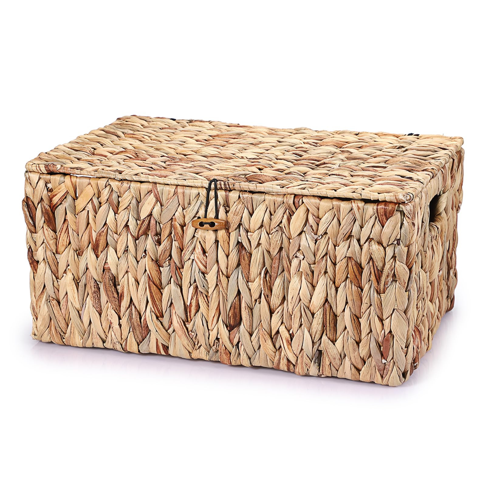 Hipiwe Wicker Storage Bins with Lid, X-Large Handwoven Water Hyacinth Wicker Baskets Rectangular ... | Amazon (US)