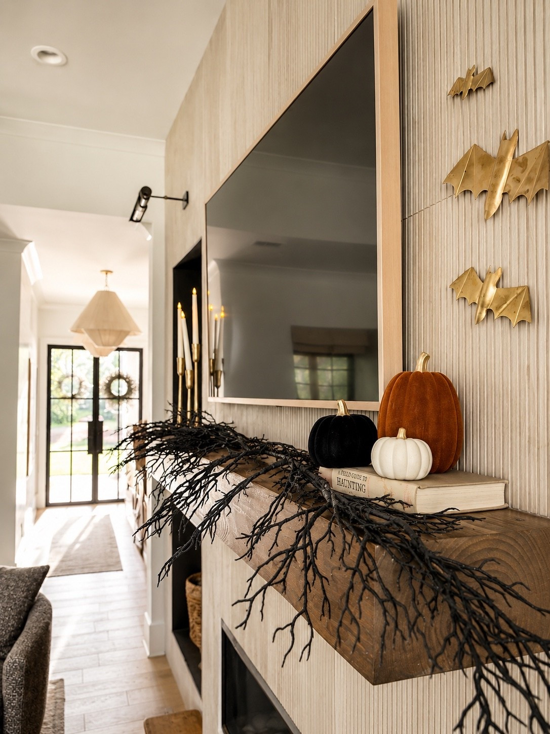 #Ad A little Halloween magic for the mantel. 🦇✨

I’m all about seasonal decorating that works with your home instead of taking it over, and these @wayfair finds were perfect for adding a little spooky charm while keeping things elevated.

The black garland brought in some drama, the gold candlesticks and flameless tapers added warmth, and the velvet pumpkins + gold bats were the finishing touches that pulled everything together. 🎃🕯️

Such an easy way to make the house feel festive for Halloween without completely restyling the room!

Shop all of my Wayfair Halloween mantel finds right here. 🤍

#wayfair #WayfairPartner

#LTKHome #LTKSeasonal #LTKSaleAlert