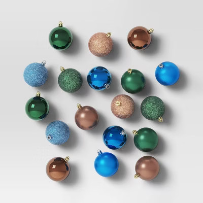 50ct Christmas Tree Ornament Set Blue/Green/Copper - Wondershop™ | Target