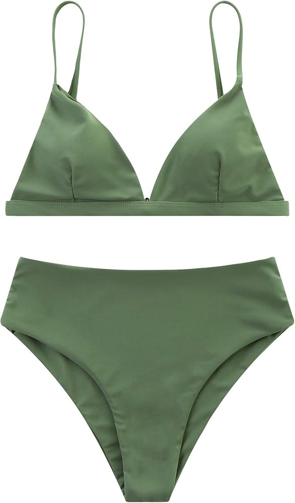 RUUHEE Women Stripe Printing Padded Push up 2 Piece Bikini Sets Swimsuits | Amazon (US)