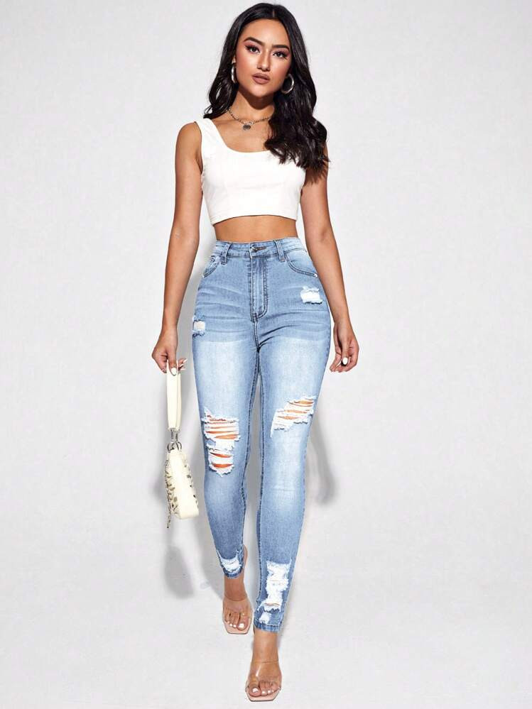 Washed Ripped Jeans | SHEIN