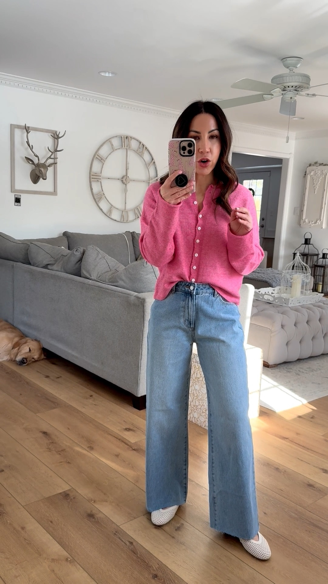 small pink sweater. 25 jeans. I cut them.



#LTKValentine #LTKOver40