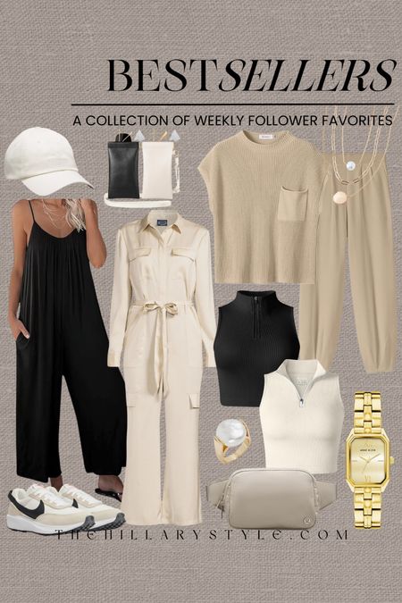 Weekly Best Sellers Fashion: Women’s clothing, and accessories from Nordstrom Lululemon Amazon, target and Walmart. Casual jumpsuit, linen set, seamless neutral top, gold jewelry, running shoes.

#LTKstyletip #LTKSeasonal #LTKhome