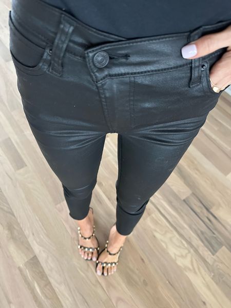 Black skinny coated jeans size 24 short use code AFBELBEL 

#LTKunder100 #LTKsalealert #LTKunder50