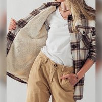 90S Oversized Plaid Sherpa Lined Shacket, Warm Women's Flannel Jacket. Premium Quality Coat Black, Brown Green, Bestie Daughter Holiday Gift | Etsy (US)