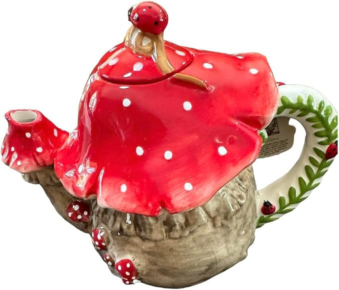 Blue Sky Clayworks Ceramic Garden Magical Mushroom Ladybug Teapot 22547 | Amazon (US)