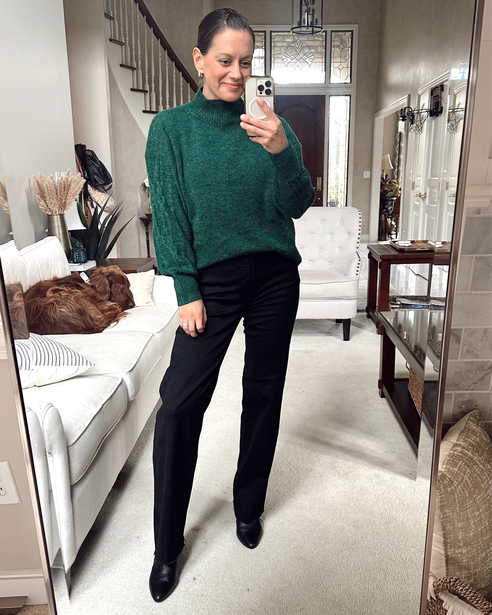 Holiday outfit idea with the best black jeans! Stretchy and comfy with a raw hem.  Comes in 2 other washes. Runs true to size.  I am 5’4” and got the regular length.



#LTKFindsUnder50 #LTKOver40 #LTKStyleTip
