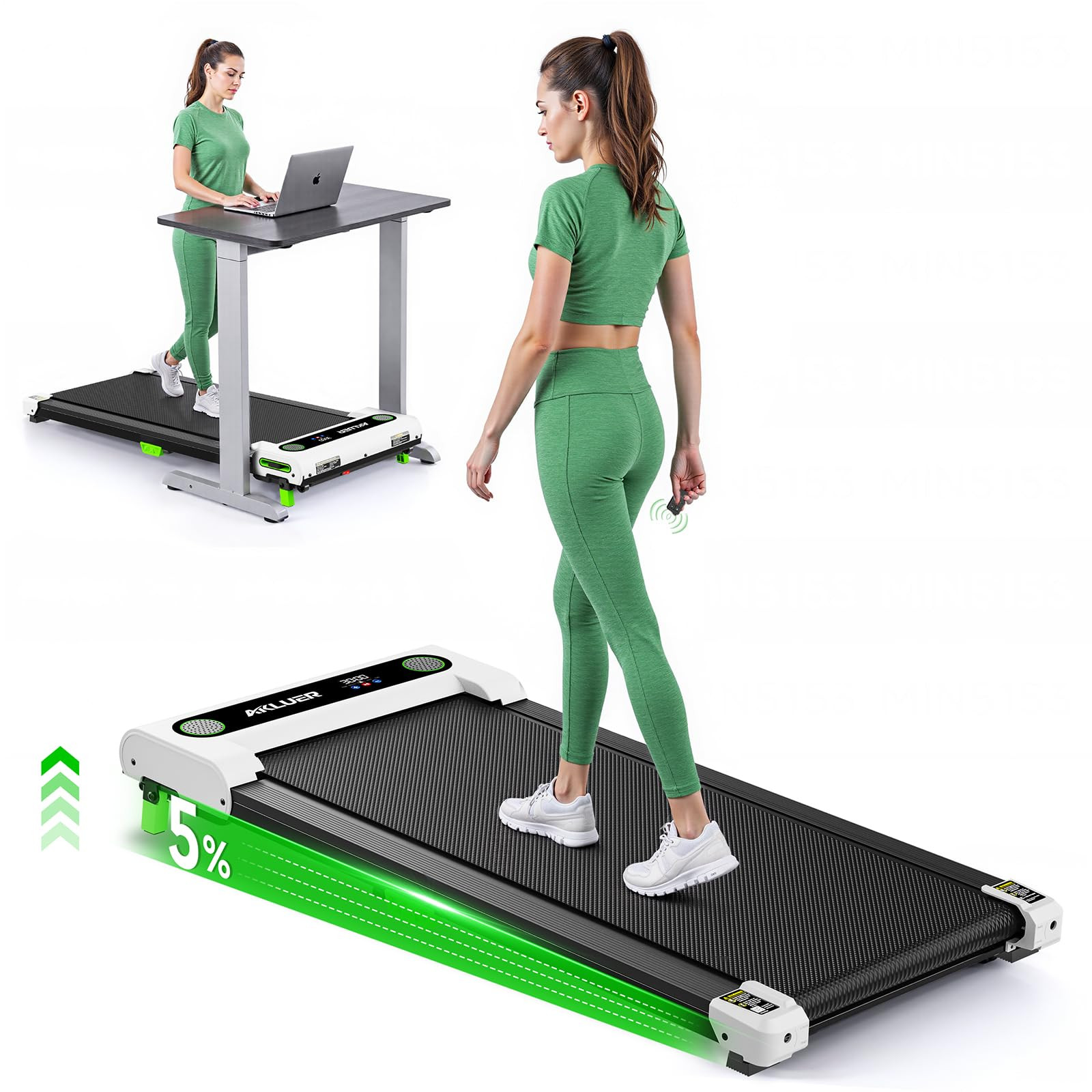 AKLUER Walking Pad with Incline, Under Desk Treadmill for Home, 2.5HP Portable Treadmills with Re... | Amazon (US)