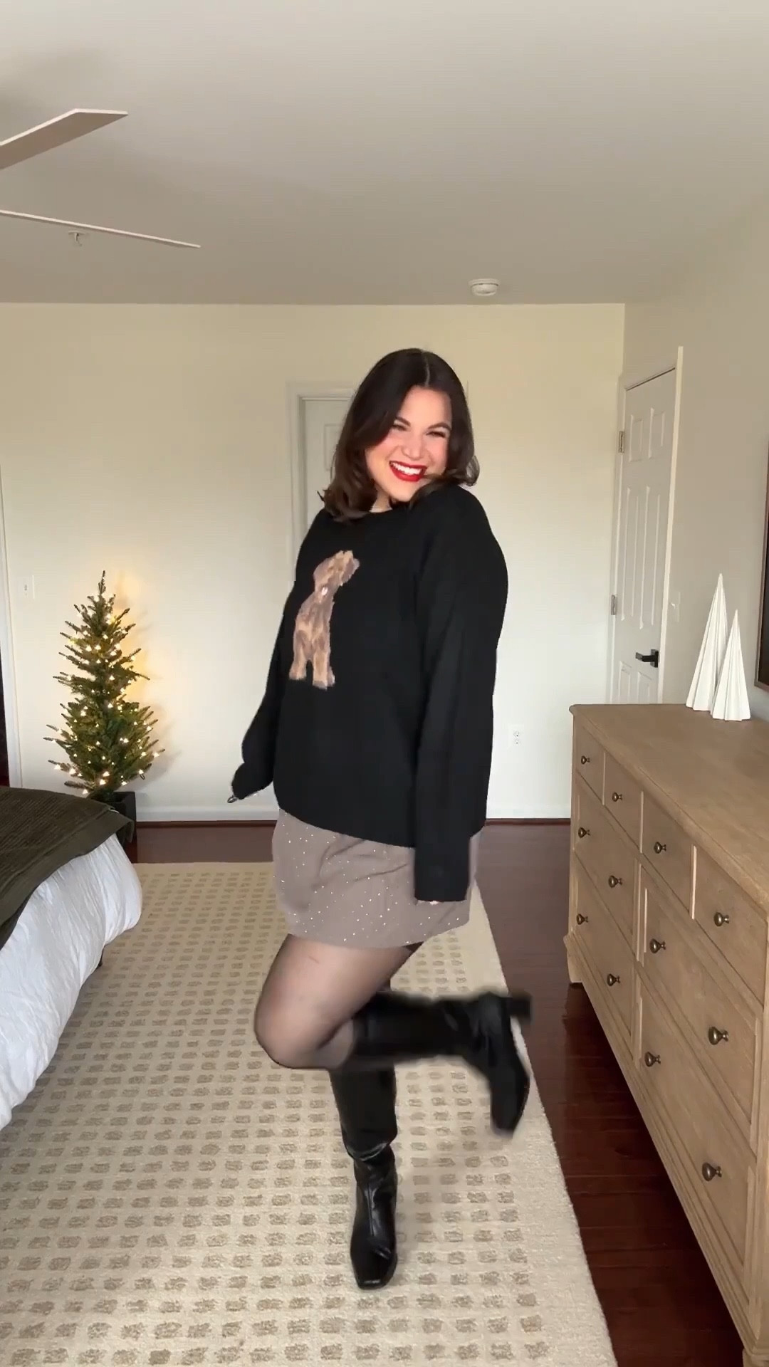 Midsize holiday outfit from Walmart! Saw this outfit on the model + I had to have it!!  

Bralette - xl *use code KELLYTK20 to save 
Sweater - xl 
Tights - xl
Skirt - large
Boots - 10 



#LTKootd #LTKMidsize #LTKHoliday