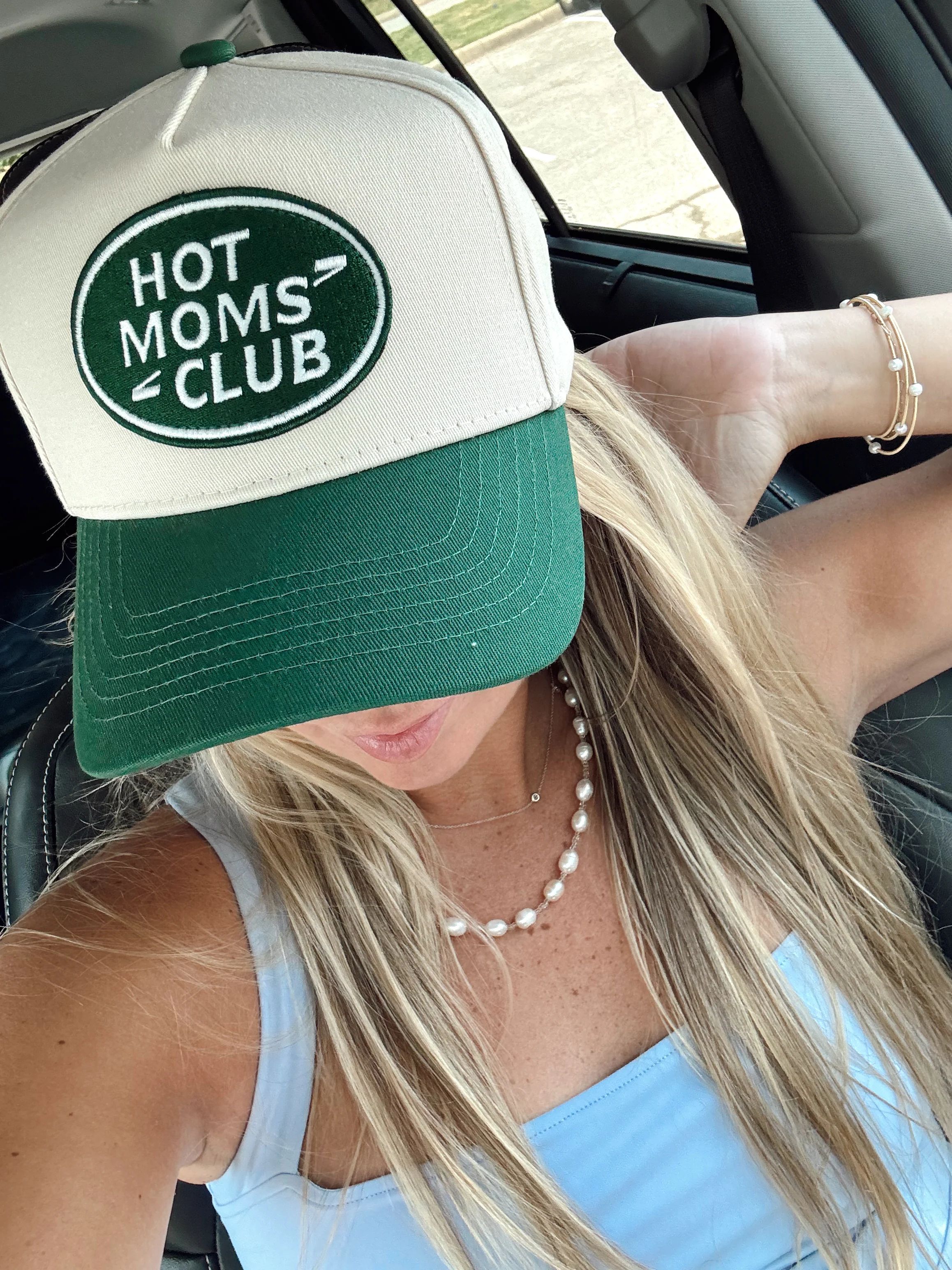 Hot Moms Club - Green Vintage Trucker Hat | KenzKustomz