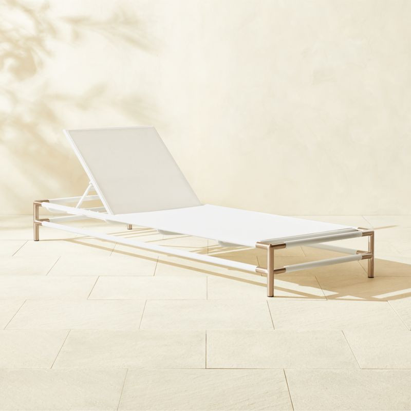 Jolena White Metal and Sunbrella Outdoor Sun Lounger + Reviews | CB2 | CB2