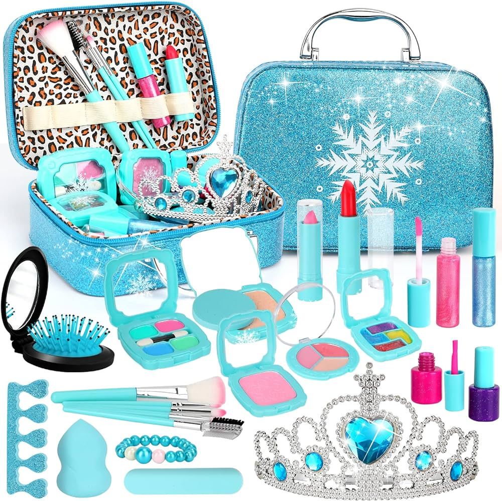 Flybay Kids Makeup Kit for Girl,Washable Real Frozen Make up kit, Christmas Gift Girl Toys for 4 ... | Amazon (US)