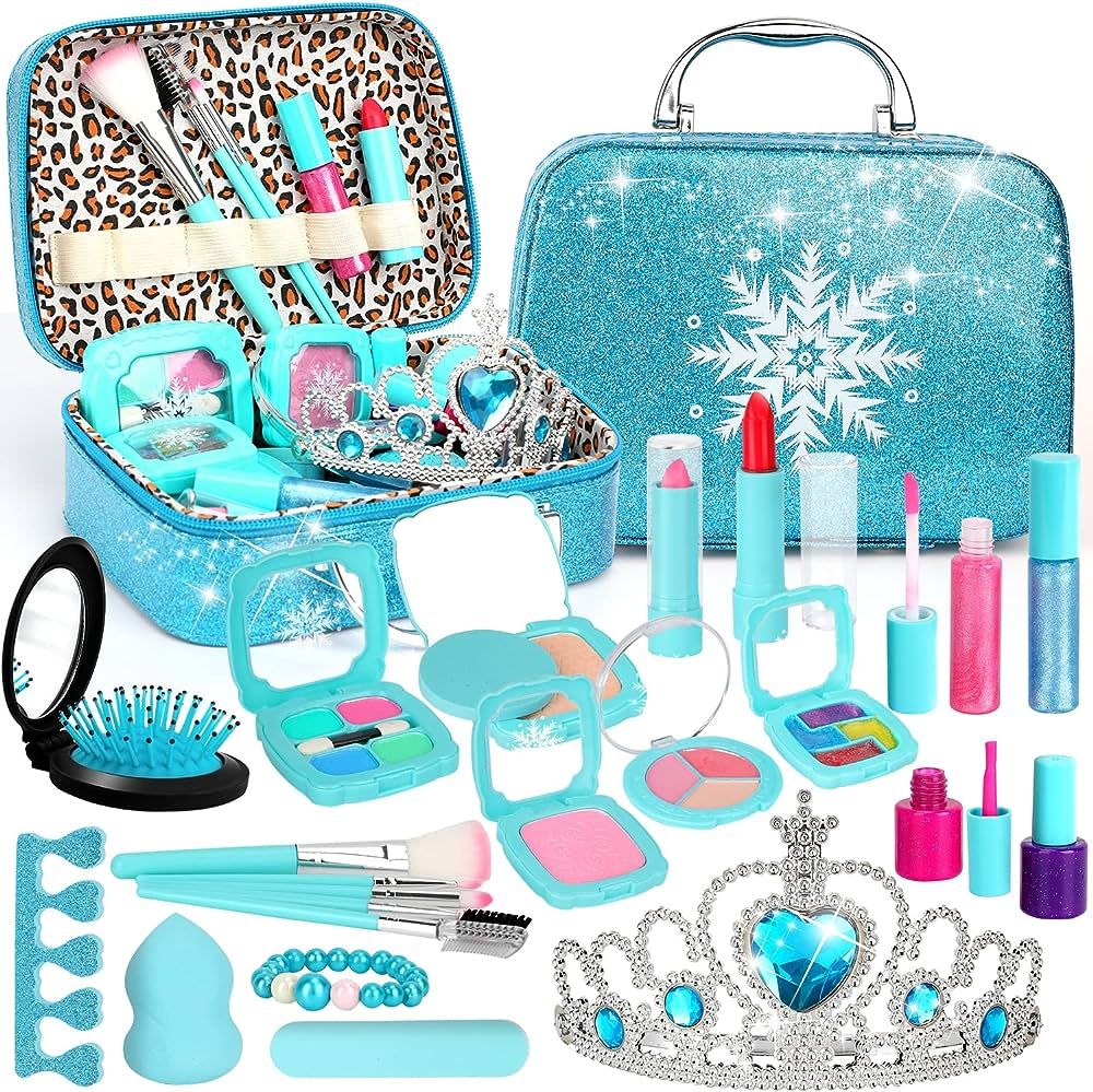 Flybay Kids Makeup Kit for Girl,Washable Real Frozen Make up kit, Christmas Gift Girl Toys for 4 ... | Amazon (US)