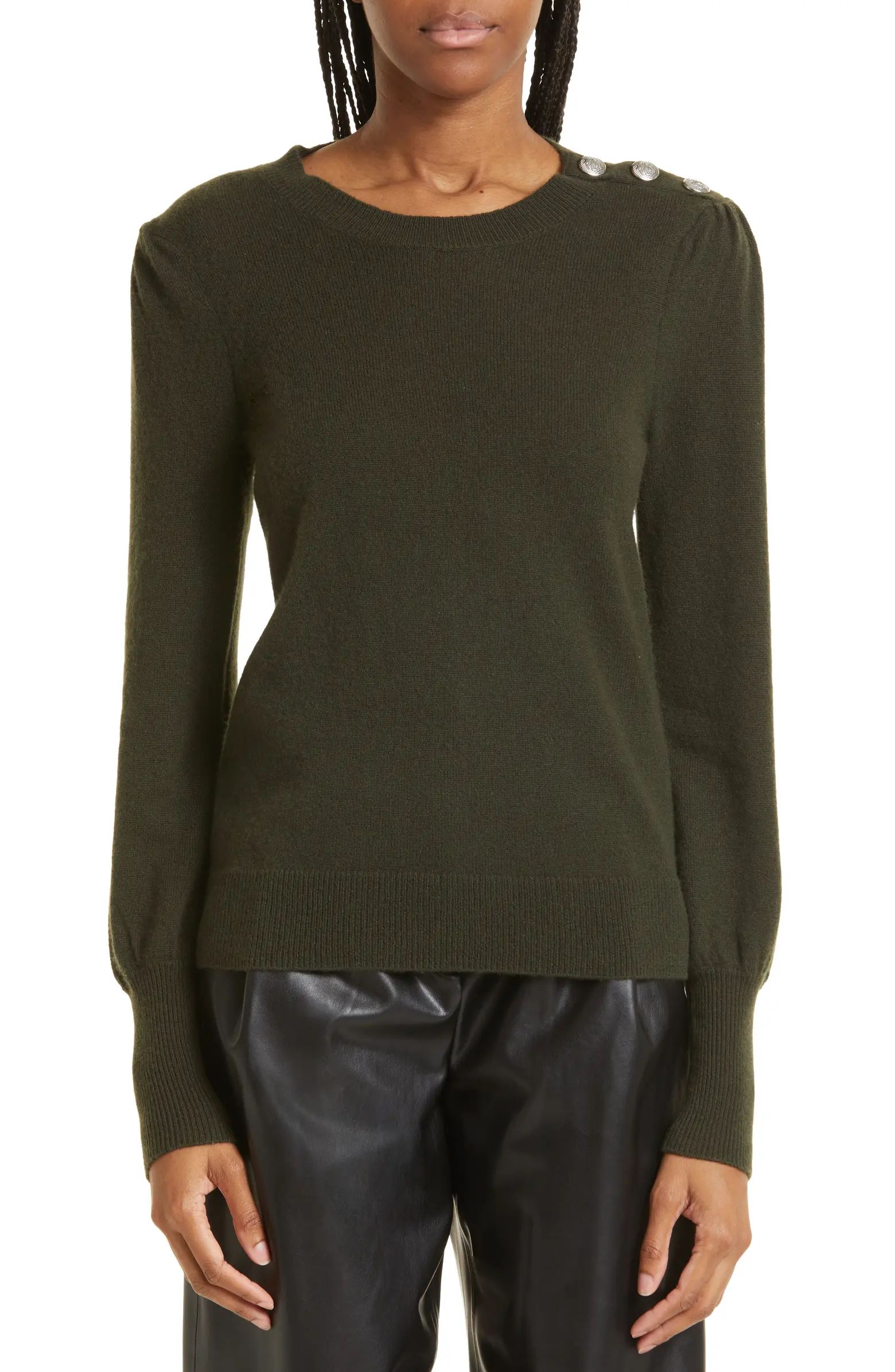 Nelia Shoulder Button Cashmere Sweater | Nordstrom