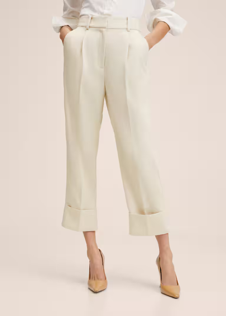 Pleat straight trousers | MANGO (US)