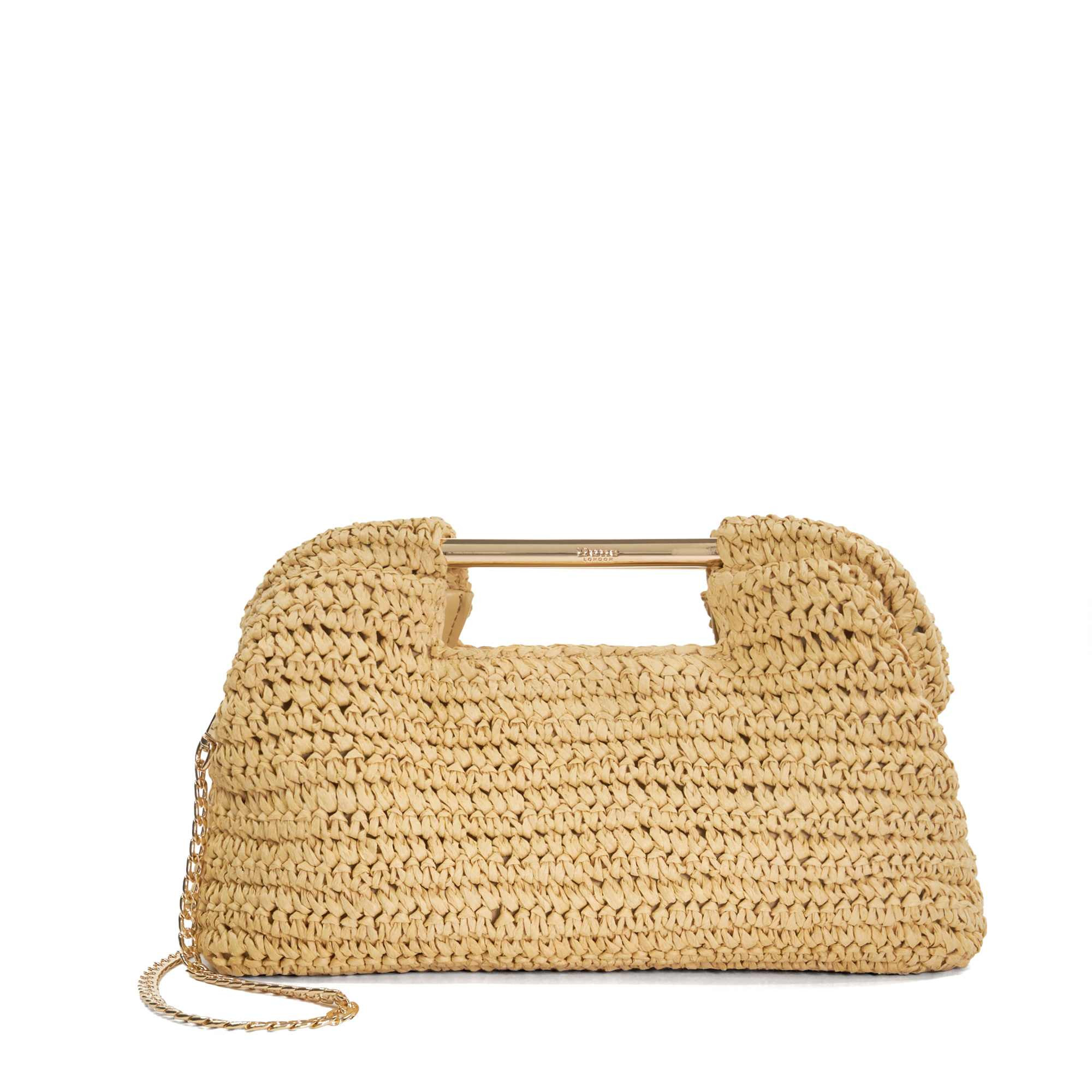 Elsabeth Raffia Bag With Gold Handles | Dune (EU)