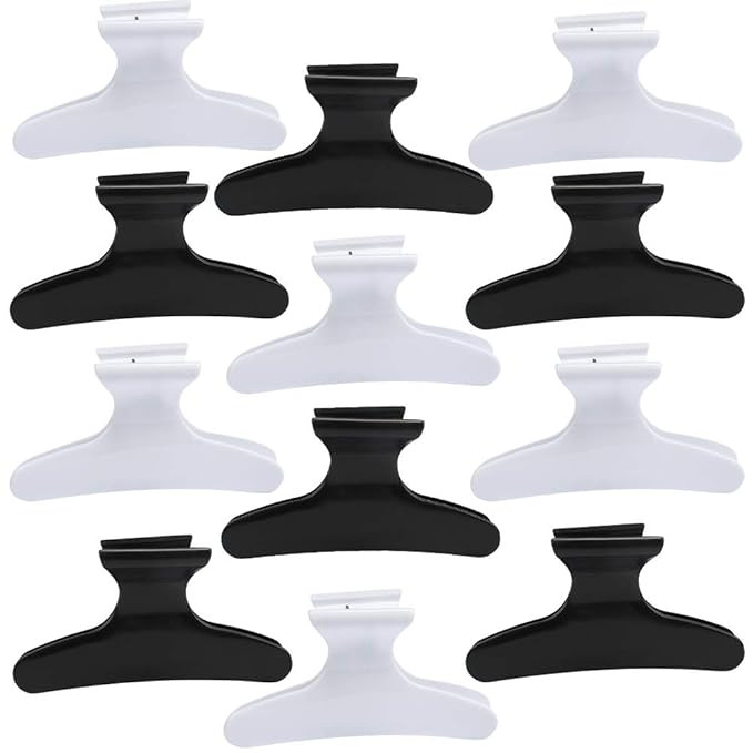 Hair Clips for Styling Sectioning 12 Pack Black White Butterfly Clamps Hair Claw Clips Pro Salon ... | Amazon (US)