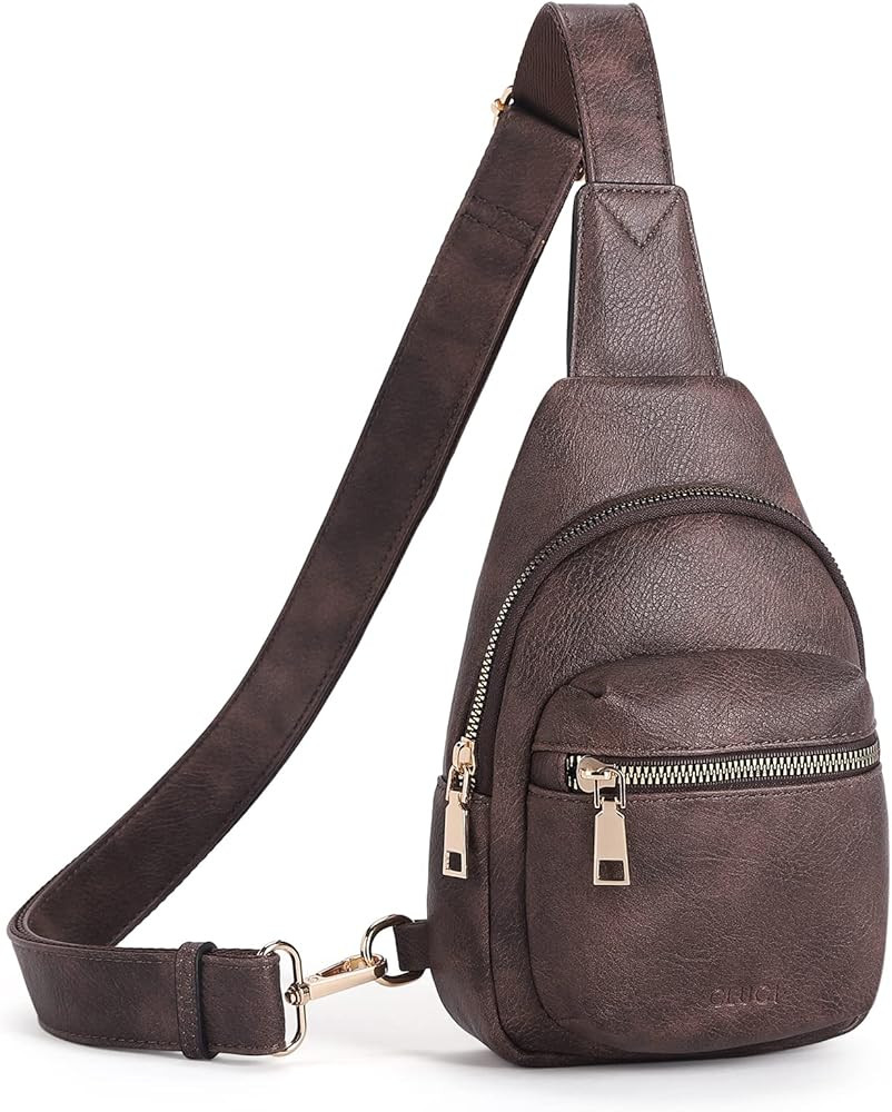 CLUCI Small Sling Bag for Women, Vegan Leather Crossbody Fanny Packs, Fashion Women's Chest Bag | Amazon (US)
