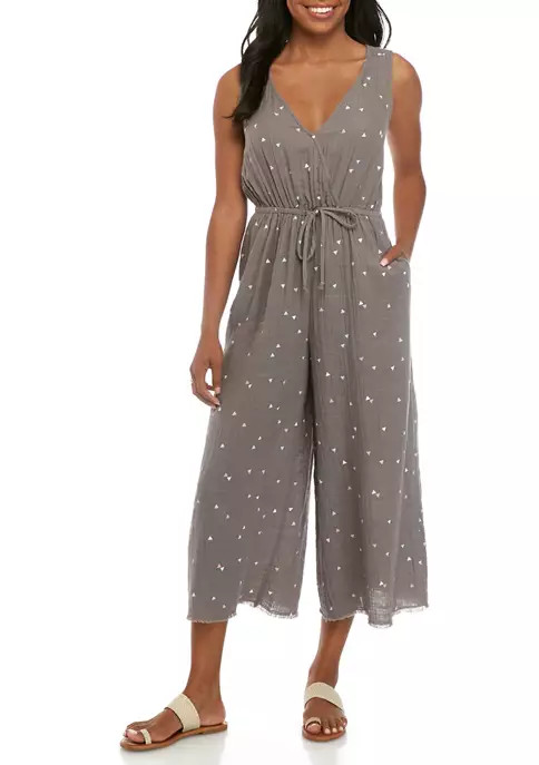 Junior's Surplice Neck Jumpsuit | Belk