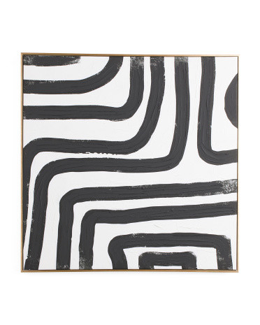 30x30 Black Maze Abstract Wall Art | TJ Maxx
