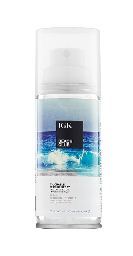 IGK BEACH CLUB Touchable Texture Spray Travel | Hold + Volume + Lightweight | Vegan + Cruelty Fre... | Amazon (US)
