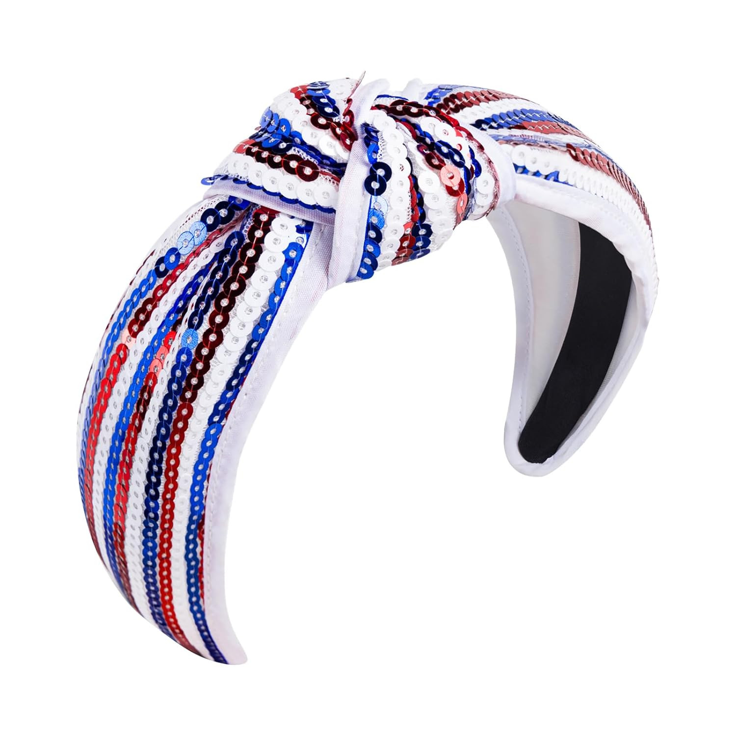 4th of July Headband for Women Red White Blue Patriotic Sequin Patriotic Hairband American Flag U... | Amazon (US)