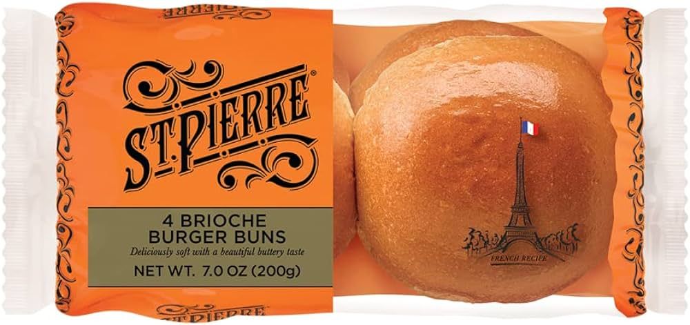 St. Pierre, Brioche Hamburger Buns (4 Count) | Amazon (US)