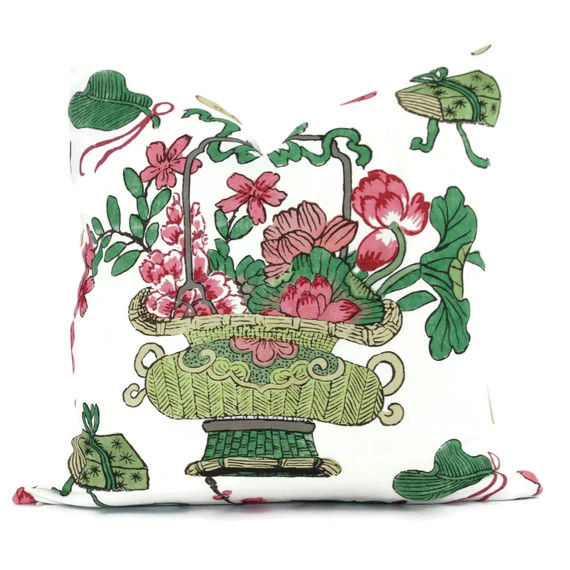 Scalamandre Spring Shanghai Basket Decorative Pillow Covers 18x18, 20x20 or 22x22, 24x24, 26x26 o... | Etsy (US)