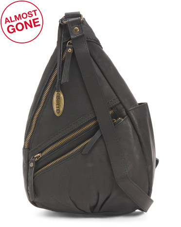 Leather Marquette Multi Pocket Sling Bag | TJ Maxx